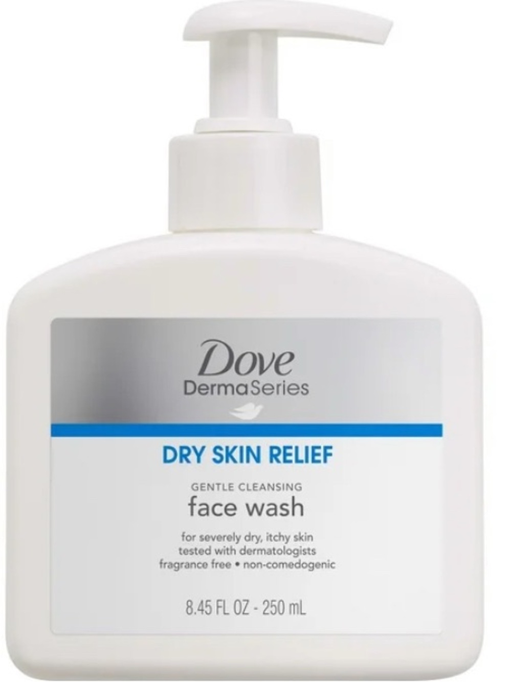 NEW Dove DermaSerie Face Wash Dry Skin Relief Fragrance Free Cleanser 8.45oz HTF